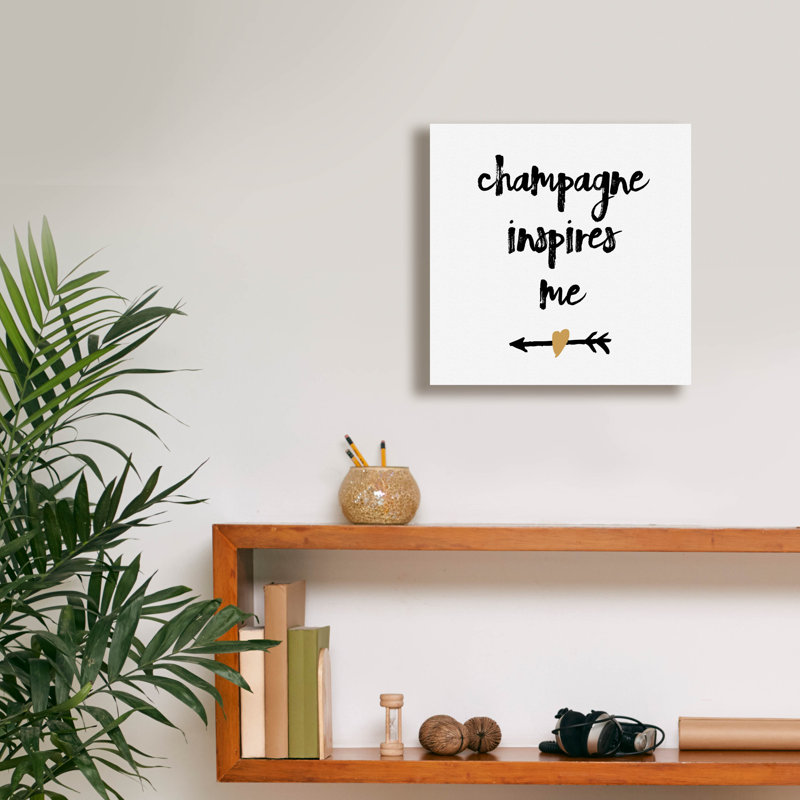  «Champagne» par Erin Clark, art mural sur toile, 18 po x 18 po, H 12 po x l 12 po x P 0,75 po