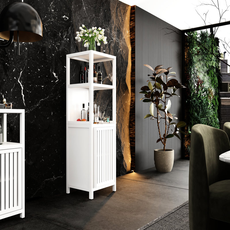Unité de rangement blanche pour garder la salle de bain et le salon organisés - Armoire à grande capacité pour maximiser