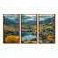 «Yellow Autumn Trees in Swiss Mountain Valley - River Mountain», ensemble de reproduction d'art mural-108317756-108317758