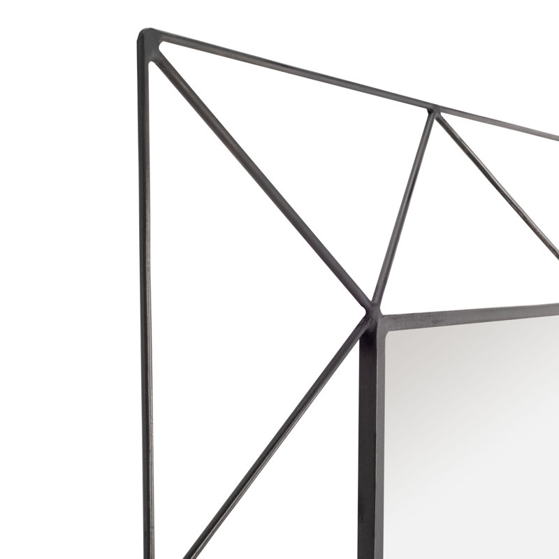 Blanchard Metal Flat Wall Mirror, Gray