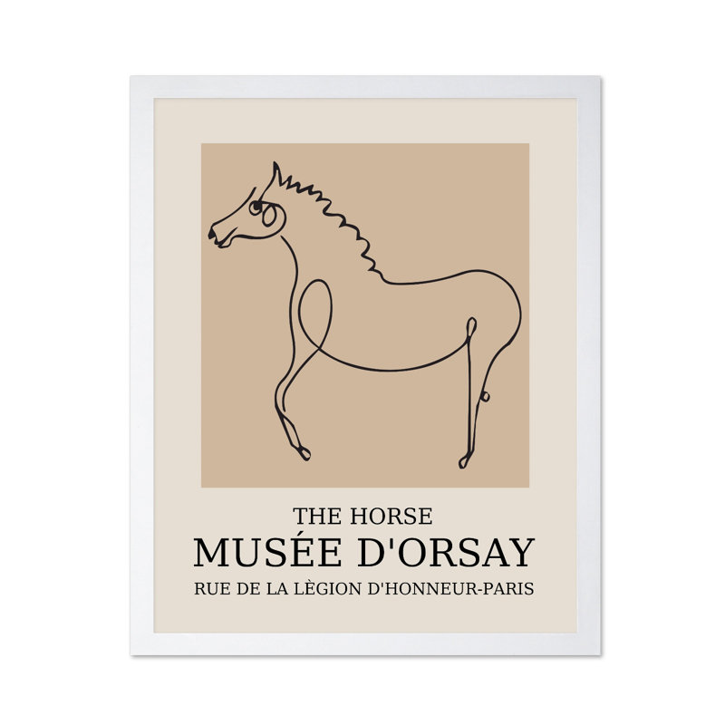 Picasso - Le cheval, Poster, Encadrement blanc, H 16 po x l 20 po