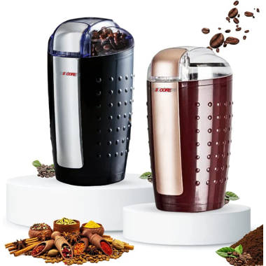 5 Core 2 Pack Coffee Grinder 5 Ounce Electric Large Portable Compact 150W Spice Grinder with Stainless Blade Grinder Perfect for Spices, Dry Herbs