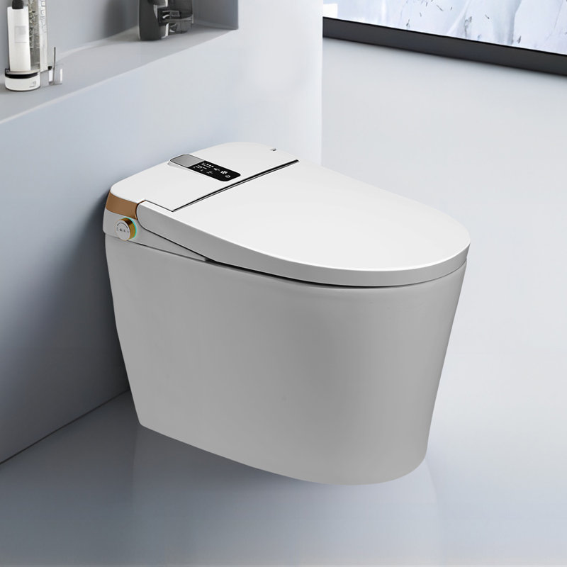 Toilette à bidet HUCI Intelligent GPF 1,28 gallons GPF, Blanc