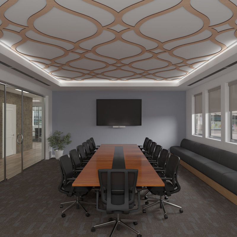 Panneau de plafond décoratif en bois Villarreal, Aulne, H 94,5 po x l 63 po x P 0,375 po