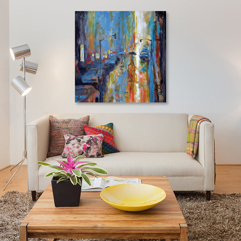 «Light Rain», reproduction sur toile, H 26 po x l 26 po x P 1,5 po, Toile tendue