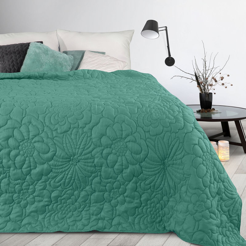 Chaparosa Polyester Bedspread, Turquoise, W220 x L240cm