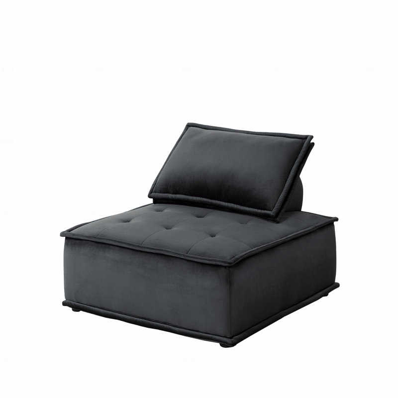 Canapé modulaire Basic, repose-pieds 3 pièces en velours 80 po Basic