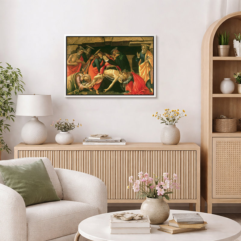 «Lamentation of Christ Renaissance», œuvre d'art religieuse, images de chambre à coucher, impression sur toile encadrée sur toile.