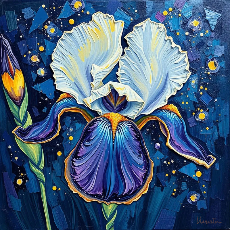 «Celestial Bloom», art mural sur toile tendue, H 20 po x l 20 po