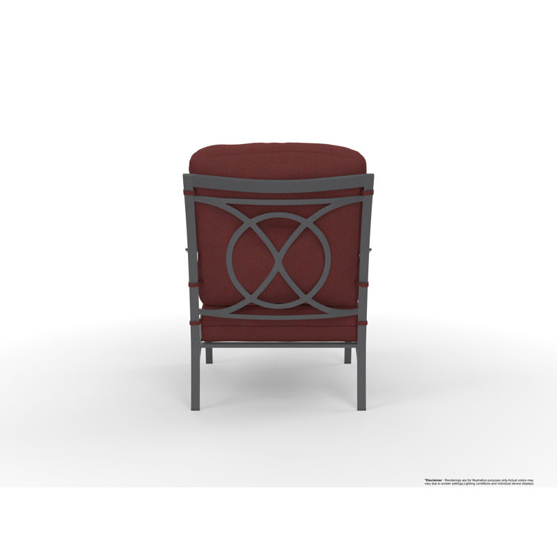 Pasadera Outdoor Lounge Chair, Trax Burgundy, Graphite