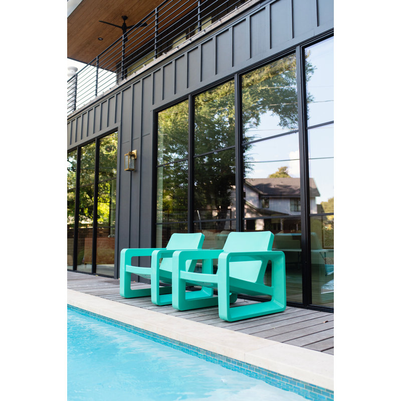 Deck Outdoor Lounge Chair, Seafoam Green