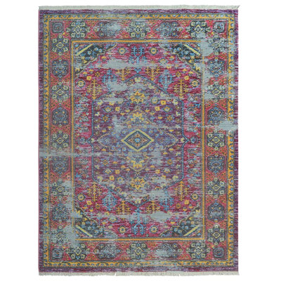 Beier Machine Made Polyester Area Rugs - Rectangle, Multicolor, Oriental Design, Low Pile Machine Made Area Rugs for Living Room, Bed Room