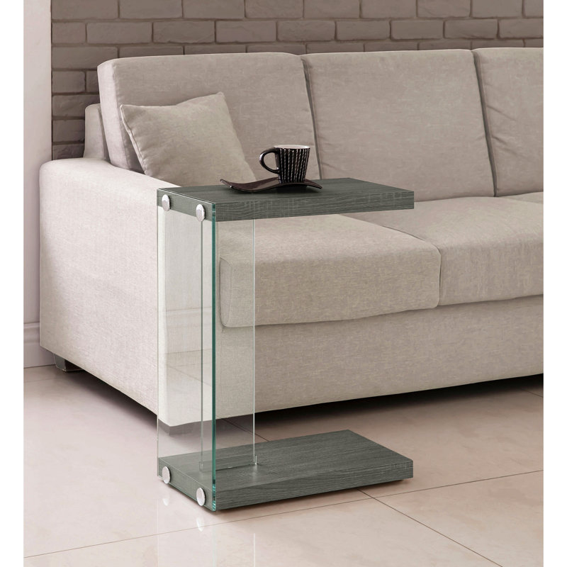 Table d'appoint en bois d'ingénierie gris Sampson