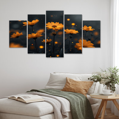 «Yellow Yellow Golden Hour Cornflowers II», ensemble d'art sur toile