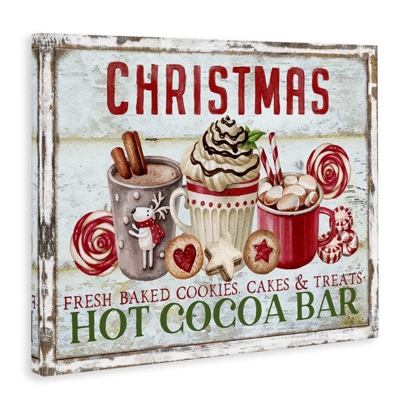 Art mural sur toile Festive Hot Chocolate par Creatif Belle, H 24 po x l 30 po