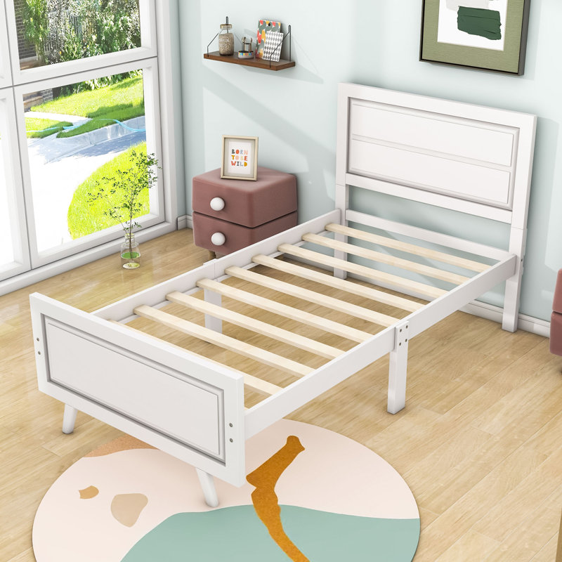 Lit plateforme simple Mervela, Blanc