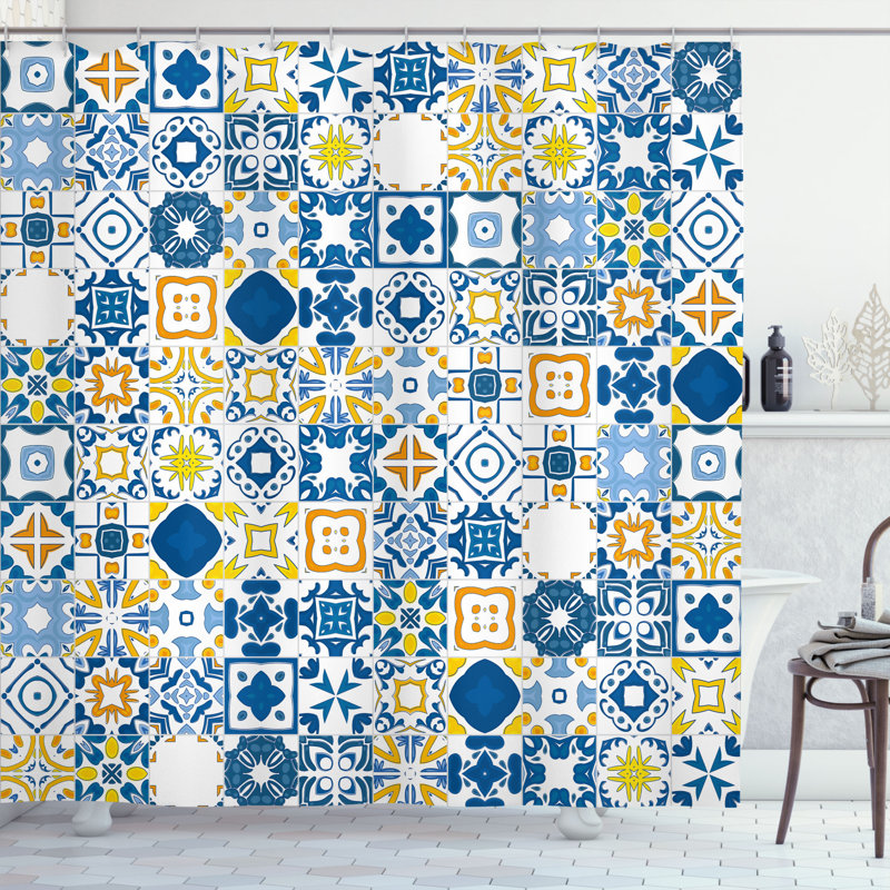 Shower Curtain with Hooks Included, 70" H x 69" W