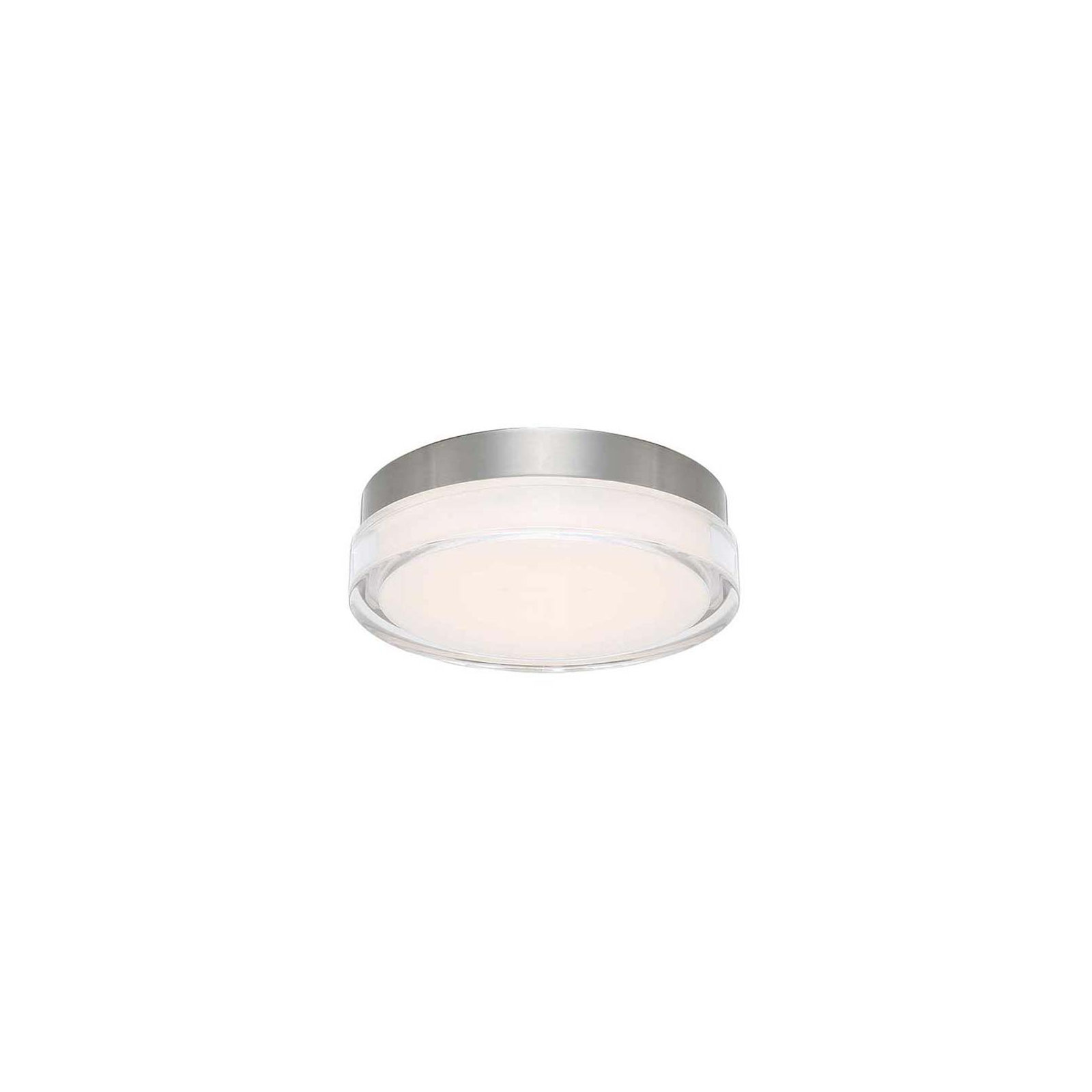 Pi LED Dimmable Round Flush Mount, 3500K, 2.5" H x 12" W x 12" D, Stainless Steel