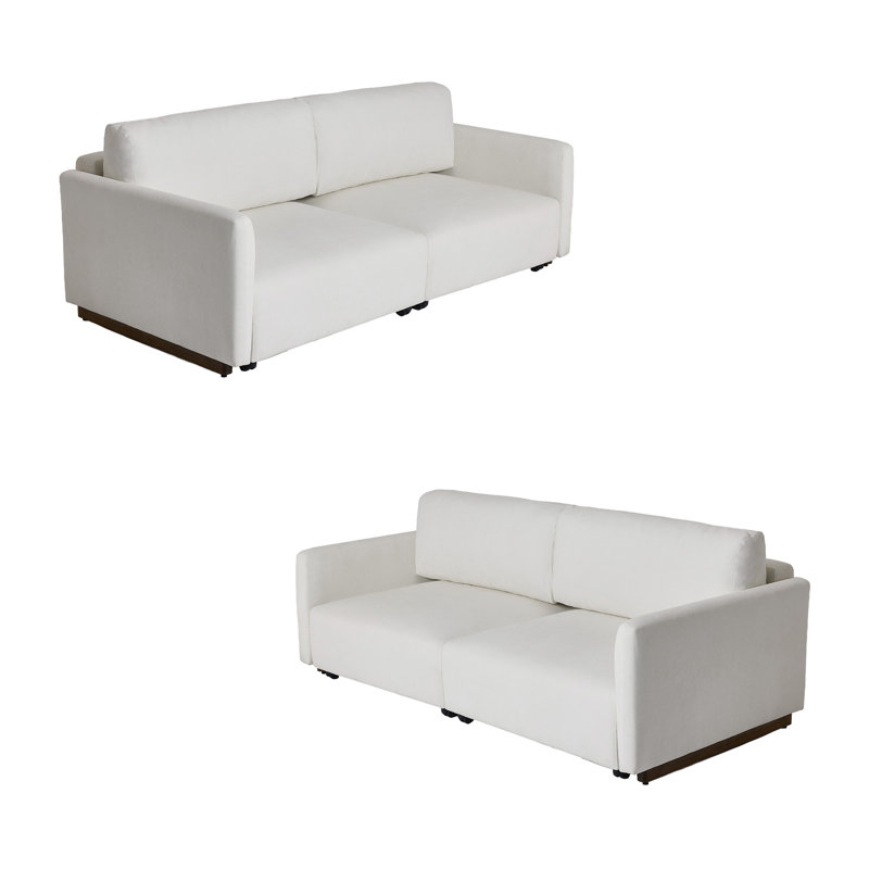 Canapé-lit en chenille convertible grand format, canapé-lit coulissant avec mousse à haute densité, ressorts ensachés et structure en bois massif Chenille