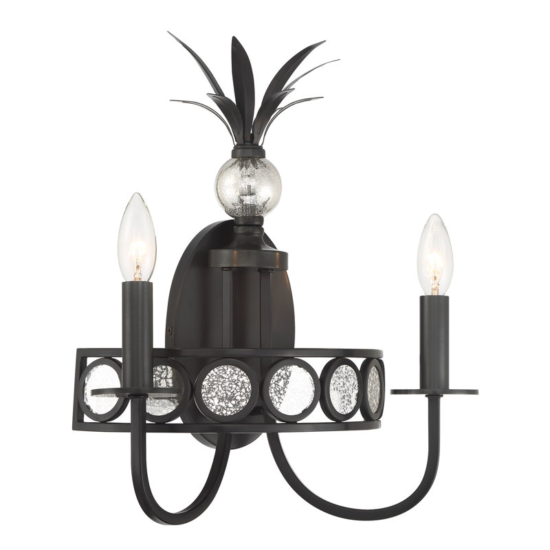 Hearst 2-Light Wall Sconce in Black Tourmaline, Black