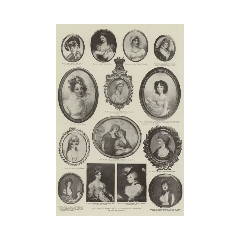 Miniatures And Enamels At The Fine Art Society's Galleries (Illustration For The Illustrated London News), 31 December 1892 by Angelica Kauffmann - Wrapped Canvas Print
