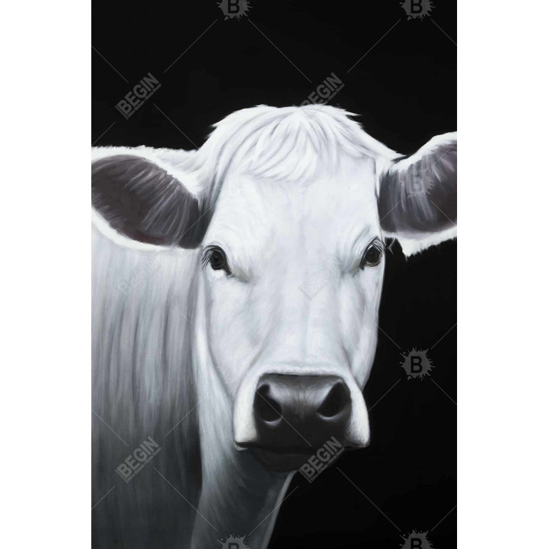 White cow Bath Mat with Non-Slip Backing - Quick Dry Memory Foam Bathroom Rug - Absorbent - Modern Plush Spa-Style - Machine Washable