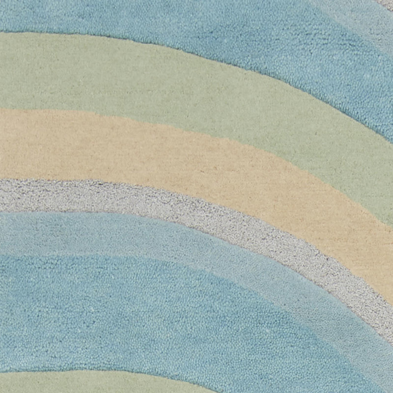 Tapis d'intérieur bleu océan à vagues abstraites touffeté à la main 3 pi x 5 pi