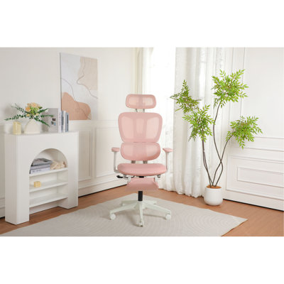 Ergonomic Office Chair with Footrest, High-back Computer Chair with Dynamic Lumbar Support, 2D Headrest & 4D Armrests, Sponge Cushion & Mesh Back, Hom