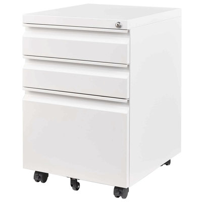 Classeur mobile à 3 tiroirs avec serrure, classeurs en métal pour organisateur de bureau à domicile, lettres / Légal / A4