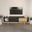 Meuble télé moderne en anthracite et en chêne de 63,0 po x 17,7 po x 13,6 po | 100% panneau de particules enduit de mélamine, épaisseur: 0,7 pouce | Design scandinave, élégant et fonctionnel pour le salon et les espaces de divertissement-1929839672