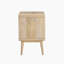 Deeali Rectangle Mango Wooden Bedside Table With Two Storage Drawers - Modern Vintage Style 