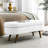 Oval White Linen With Steady Rubber Wood Legs For Function Footstool Solid Storage Bench-699728109