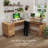 72W 3 Position Sit to Stand L Shaped Desk in Maple Cross-775468199