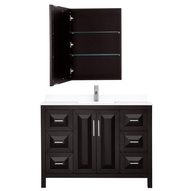Daria 48'' W Single Vanity, Dark Espresso, Polished Chrome