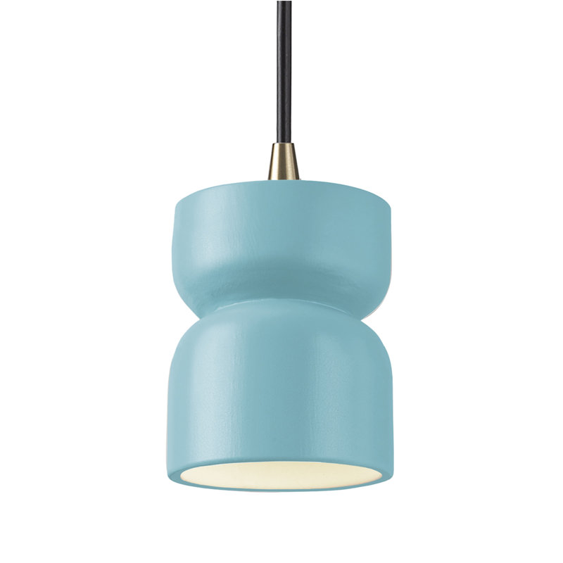 Luminaire suspendu en sablier Leni, Reflet de piscine, Laiton antique