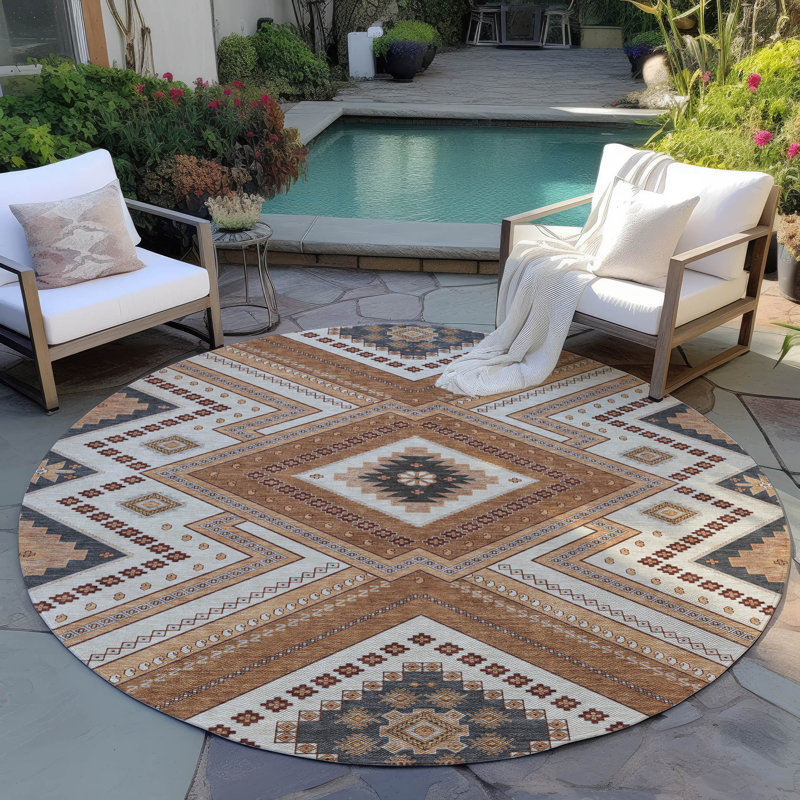 Tapis intérieur / extérieur Chayden Chantille ACN1010, Rond 8 pi