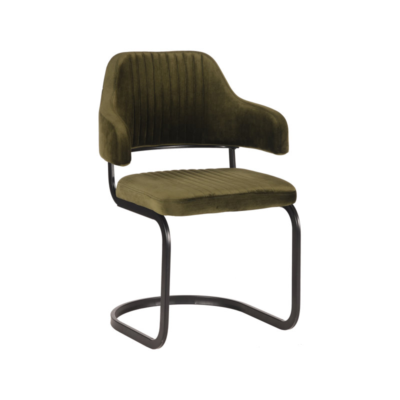 Crose 49cm H Microfiber / Microsuede Upholstered Armchair, Army Velvet