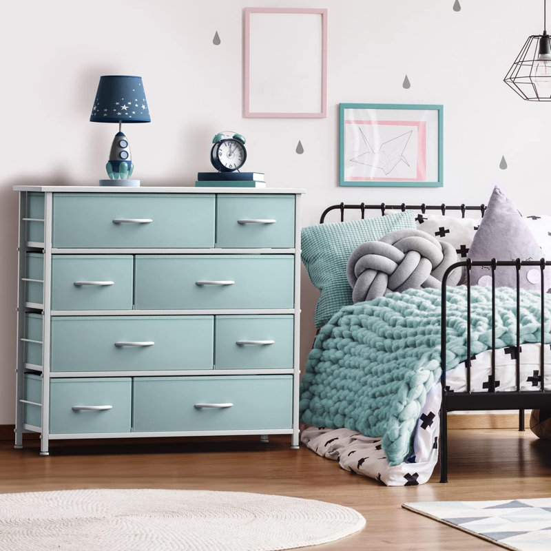 Commode 8 tiroirs - Bleu sarcelle, Turquoise