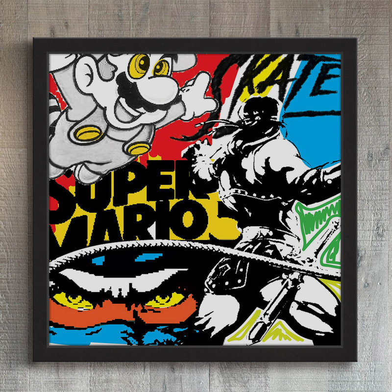 Super Games 1 Piece Single Picture Frame and Floater Frame Painting on Canvas, 20cmH x 20cm W x 3.81cm D x 3.81cm D