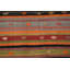 Tapis rustique à rayures Kilim 6 x 11 avec motifs dynamiques