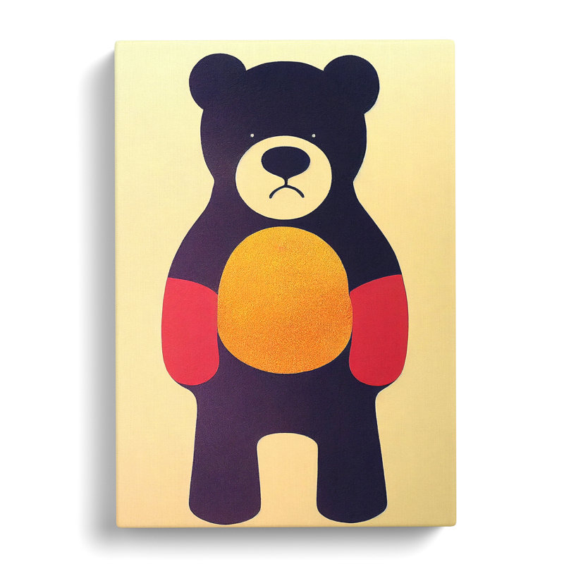 CAN-V0523-2482X Teddy Bear Mid Century Vol.2 - Wrapped Canvas Print, 60cm H x 40cm W x 3cm D