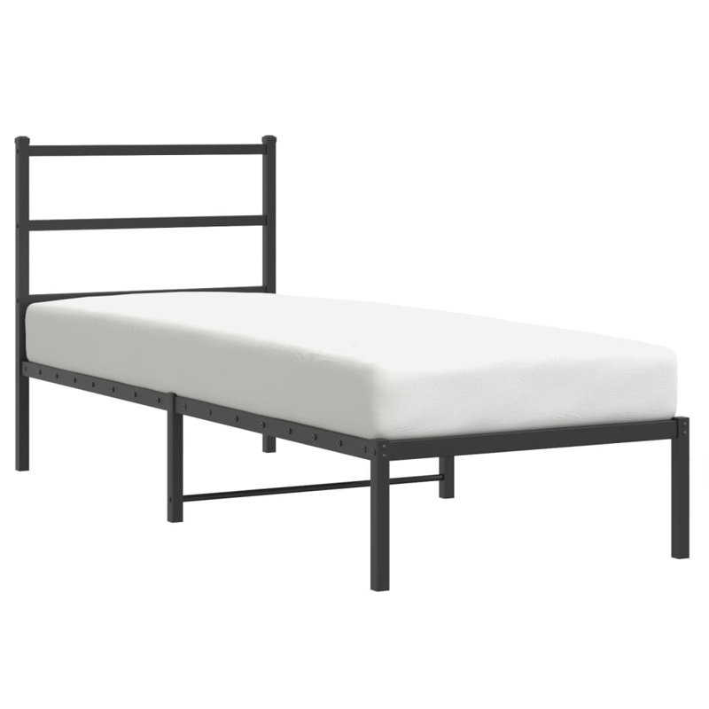 Metal Bed, Black, 80 x 200 cm