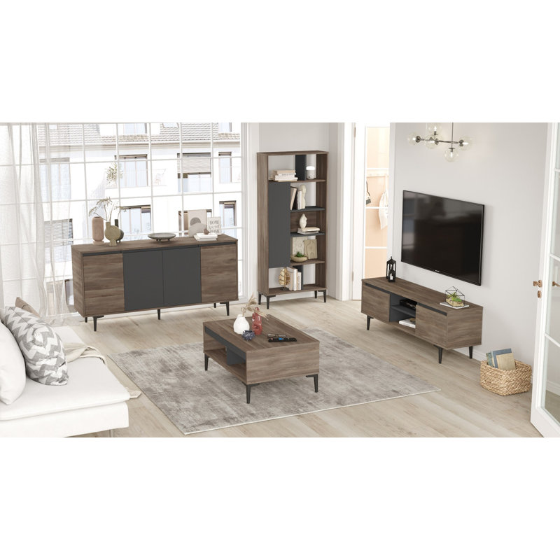 Living Room Furniture Set, Noyer / gris