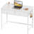 Rececca Writing Desk 35 in. Computer Desk with 2 Fabric Drawers Hooks Vanity Desk for Home Office-733563523