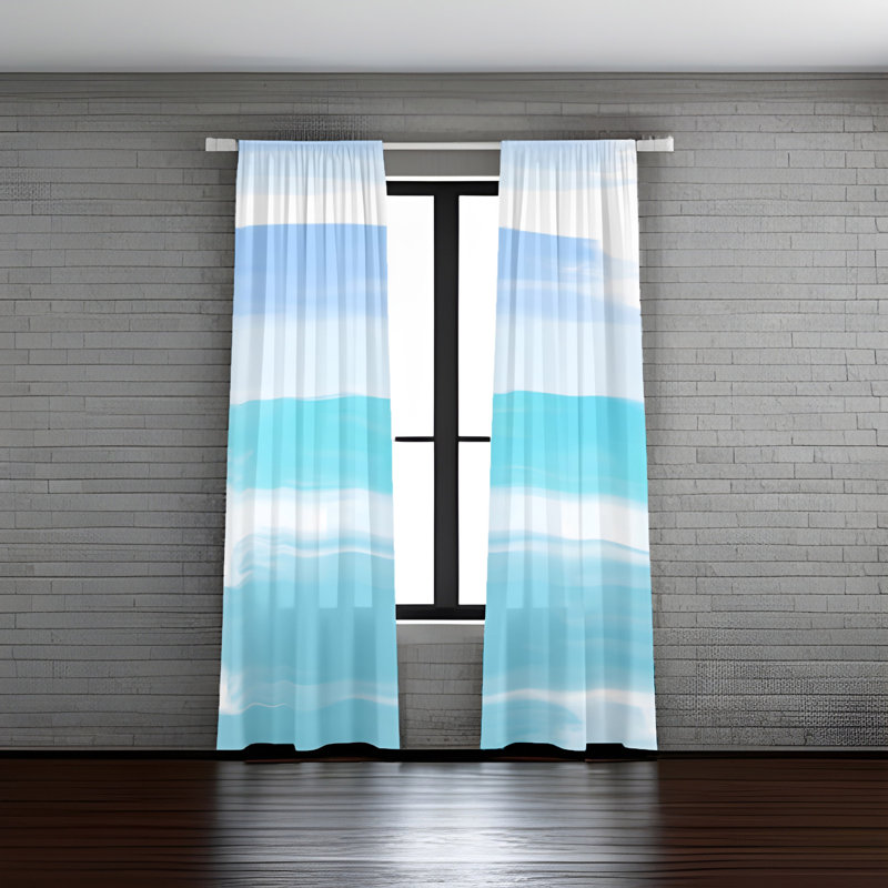 Paire de rideaux semi-transparents en polyester Annatina, L 20 po x L 61 po