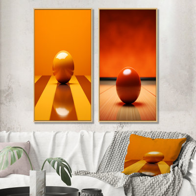 Bowling Tangerine Triumph - Bowling Canvas Prints Set Of 2