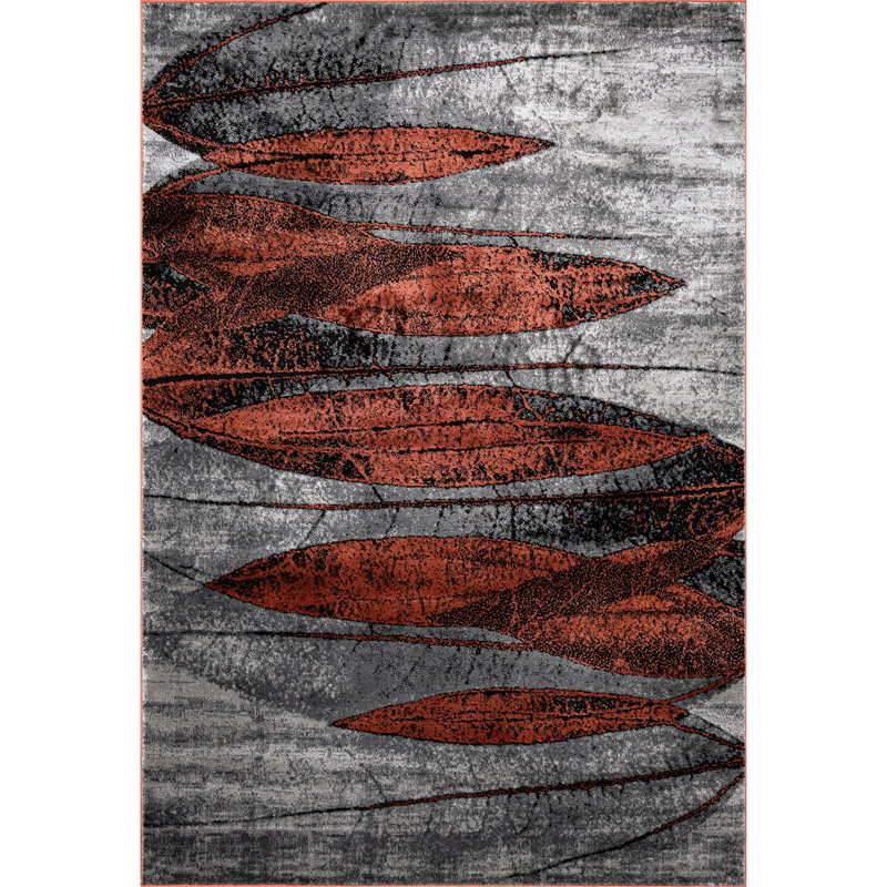 Abstract Area Rug, Terra, Rectangle 80 x 150 cm