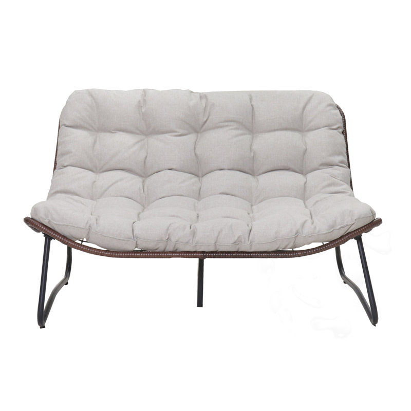 Patio Wicker Sofa with Cushion