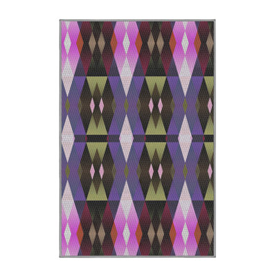 Tapis à motif rose/bleu/olive zone