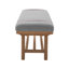 Banc rembourré en bois massif de 44,5 po avec tablette de rangement et ceinture en similicuir-1599052712